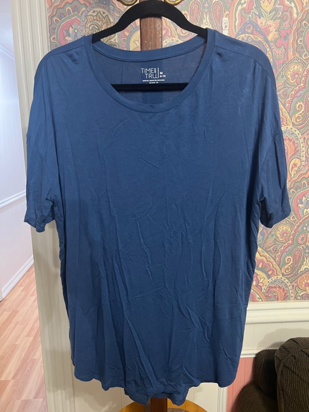 Time and Tru Men's Dark Navy Short Sleeve Crew Tee